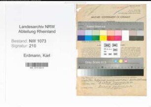Entnazifizierung Karl Erdmann , geb. 18.09.1906 (Postschaffner)