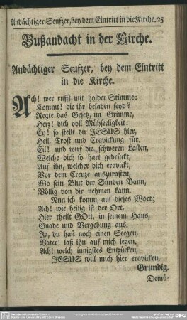 Bußandacht in der Kirche