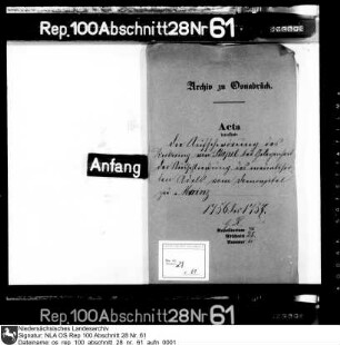 Aufschwörung des Kerkering von Stapel aus Anlass der Ausschließung des mediatisierten Adels vom Domkapitel zu Mainz