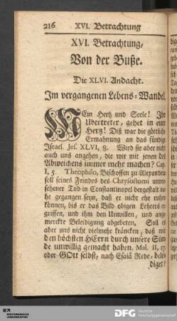 XVI. Betrachtung, Von der Buße. [XLVI. bis XLVIII. Andacht]