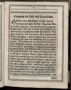 Eingang der Lehr deß Catechismi