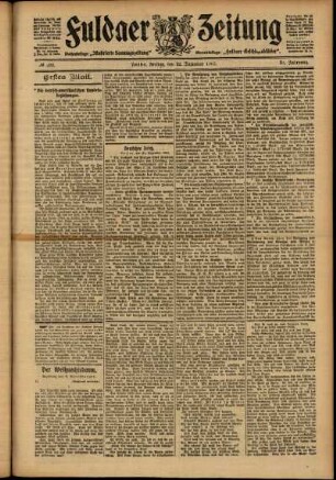 Erste Ausgabe vom Freitag, den 22. Dezember 1905.