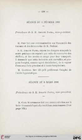 Séance du 5 Février 1886