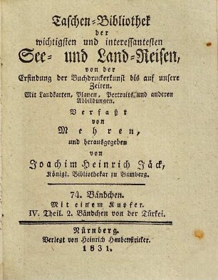 Taschen-Bibliothek der wichtigsten und interessantesten Reisen in die Türkei, 4,2