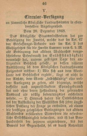 V. Circular-Verfügung