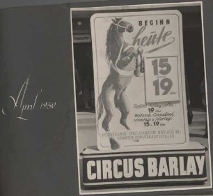 Circus Barlay - Werbeaufsteller, ohne Ortsangabe, 1950-1953