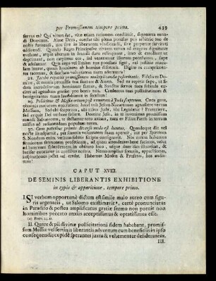 Caput XVIII. De Seminis Liberantis Exhibitione in typis ...