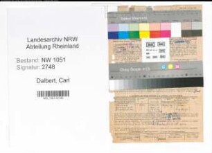 Entnazifizierung Carl Dalbert , geb. 12.12.1899 (Beamter)