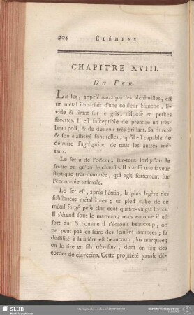 Chapitre XVIII. Du Fer