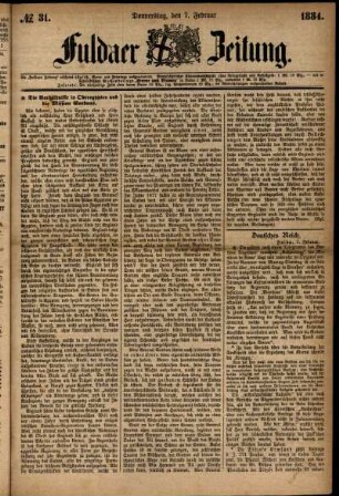 Ausgabe vom Donnerstag, den 07. Februar 1884.