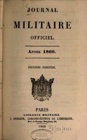 Journal militaire officiel. 1860,2