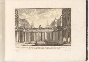 Prospetto d’un regio Cortile (Königlicher Hof mit Loggia, Brunnen und Statuen), aus der Folge "Prima Parte di Architetture e Prospettive"