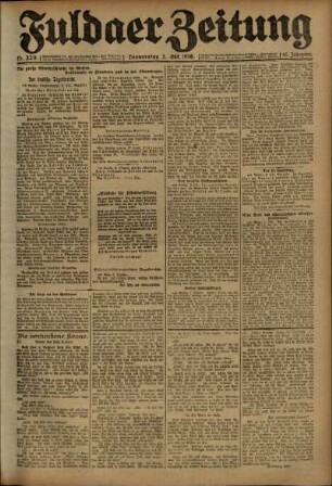Ausgabe vom Donnerstag, den 03. Oktober 1918.