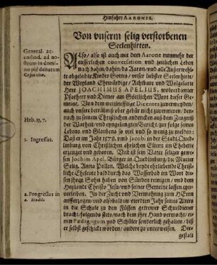Von unserm selig verstorbenen Seelenhirten.