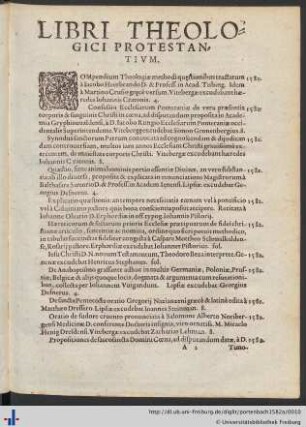 Libri Theologici Protestantivm.