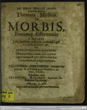 Themata medica de morbis ... differentiis