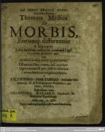 Themata medica de morbis ... differentiis
