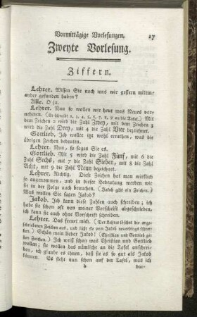 Zweyte Vorlesung.