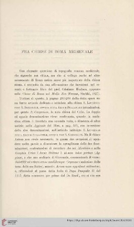 Fra Chiese di Roma medievale