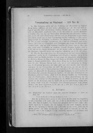 Versammlung zu Stralsund. - 1378 Mai 30.