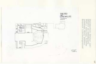 Theater am Lützowplatz, Berlin-Tiergarten (Diplomarbeit bei Bernhard Hermkes): Grundriss Zwischengeschoss 1:200