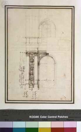 Disegni di Carlo Marchionni Architetto, e Scultore Romano, Aufriss eines Langhausjoches der Kapellenzone von San Domenico in Ancona