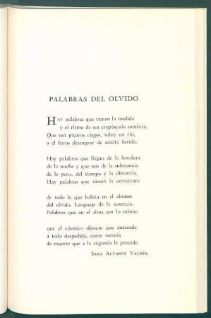 Palabras del olvido