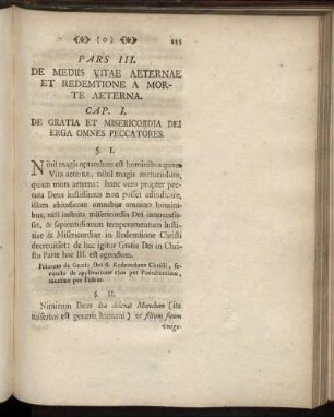 Pars III. De Mediis Vitae Aeternae Et Redemtione A Morte Aeterna