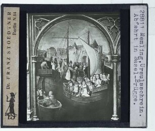 Memling, Ursula-Schrein (Brügge SJH 0000.SJ0176.I) : Szene mit Abfahrt aus Basel