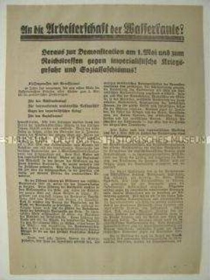 Aufruf der KPD Wasserkante zur Maidemonstration