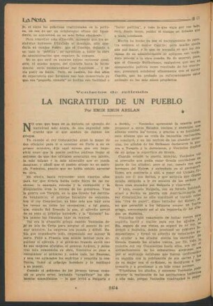 Venizelos de retirada : La ingratitud de un pueblo