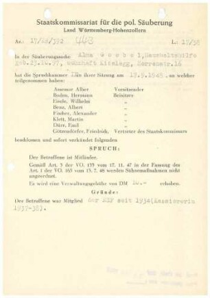 Goebel, Alma