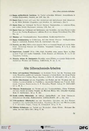 Alte Silberschmiede-Arbeiten (Nr. 582-605)
