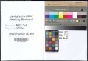 Entnazifizierung Rudolf Radermacher , geb. 17.07.1903 (Angestellter)