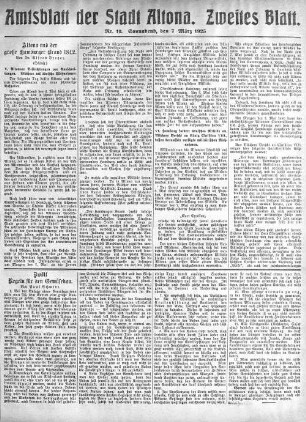 Nummer 10. Zweites Blatt. : Sonnabend, den 7. März 1925