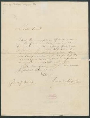 Brief an Louis Schindelmeisser : 07.12.1852
