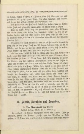 II. Fabeln, Parabeln und Legenden