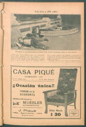 Acá frío y allá calor