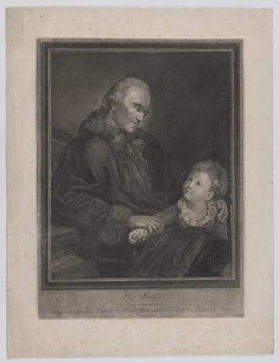 Bildnis des J. G. Sulzer mit einem seiner Enkel