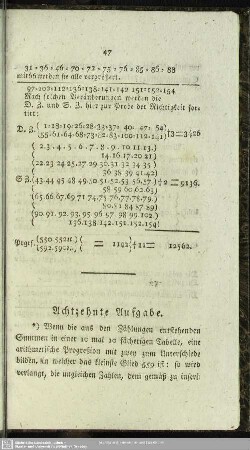 Achtzehnte Aufgabe