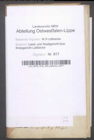Erblasser: Lindemann, Margarethe Louise Wilhelmine, geb. Bückendorf: