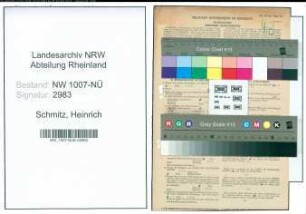Entnazifizierung Heinrich Schmitz , geb. 09.08.1883 (Schuhmacher)