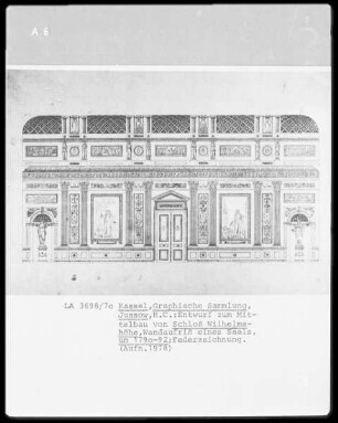 Kassel & Schloß Wilhelmshöhe & Mittelbau & Wand eines Saales