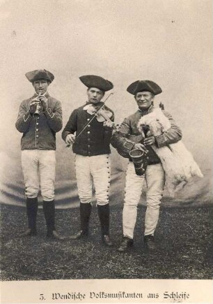 Musikanten aus Schleife : Volksmusik - Interpreten und Instrumente. Musikanten aus dem Kirchspiel Schleife mit der Tarakawa, der deutschen Fidel und dem großem Dudelsack.