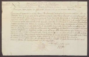 Nominationsurkunde des Domkapitels Johann Philipp Franz von Kesselstatt.