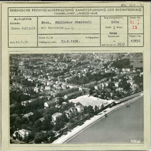 Bonn, Südlicher Stadtteil mit Rheinufer von Osten