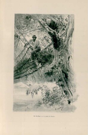 M. Briffaut sur le pont de lianes