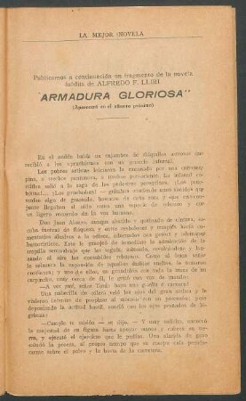 Armadura gloriosa : (Aparecerá en el número próximo)