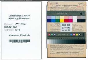 Entnazifizierung Friedrich Kronauer , geb. 18.11.1887 (Steiger)