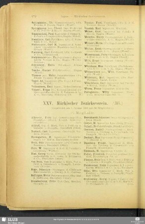 XXV. Märkischer Bezirksverein.